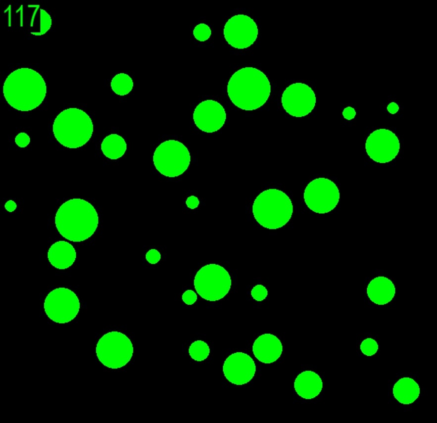 Simulation of collisions between balls